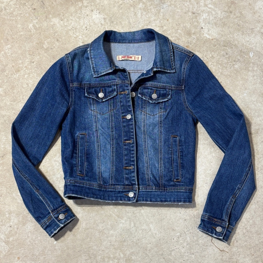 Judy Blue Denim Jean Jacket Women’s Small Trucker Classic Lightly Distressed